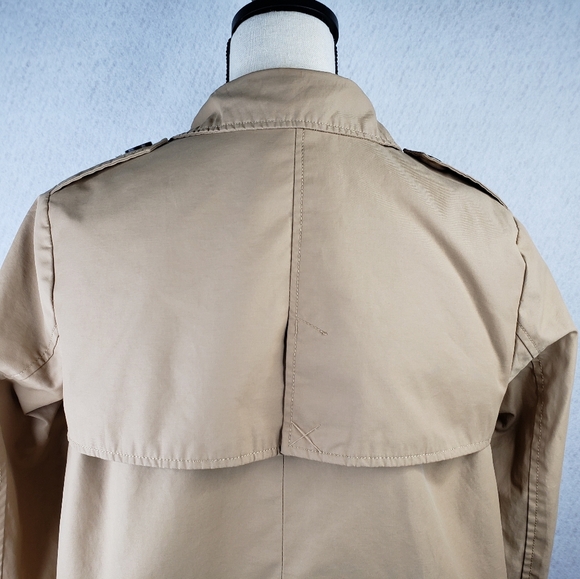 Zara Basics Outdoor Wear Womens Tan Lightweight Mid Length Button Up Jacket Sz M - Picture 10 of 14